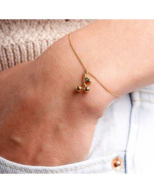 Lee Renee Metallic Cherry & Tourmaline Leaf Bracelet