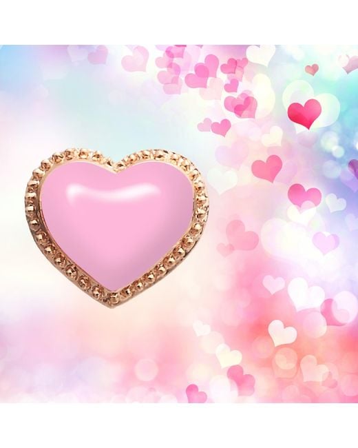 Grosse Pink Enamel Heart Earrings, Series Pop Heart