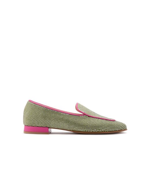 Ilvi Green Himari Suede Leather Loafer With Stones