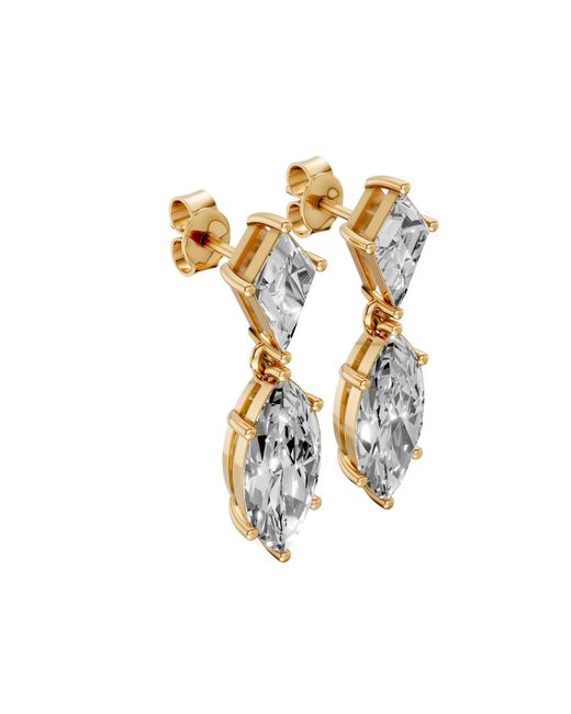 Aya Fine Jewelry Metallic 2.57 Ct Marquise & Kite Lab Grown Diamond Drop Earrings