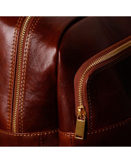 Time Resistance Red Large Leather Backpack for men
