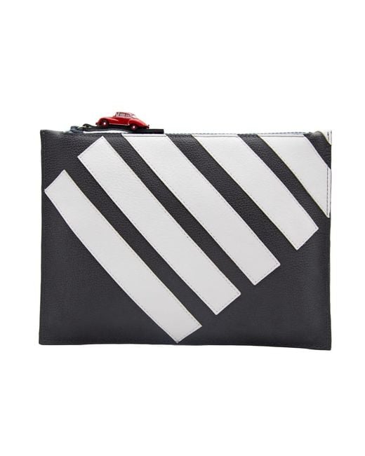 Absurde Black Crosswalk Leather Pouch With Car