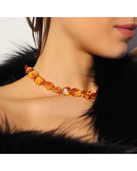 Mineralgems•Studio Metallic Madeira Citrine Quartz Necklace