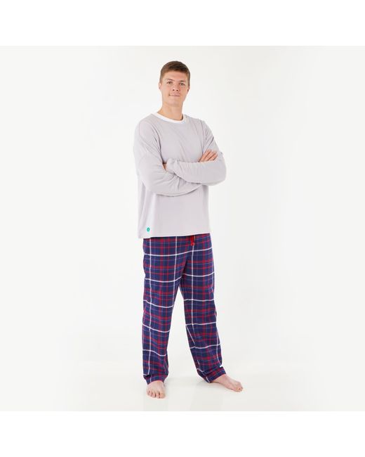 Lounge Blue Soft, Breathable Organic Brushed Cotton Loungewear Trousers for men