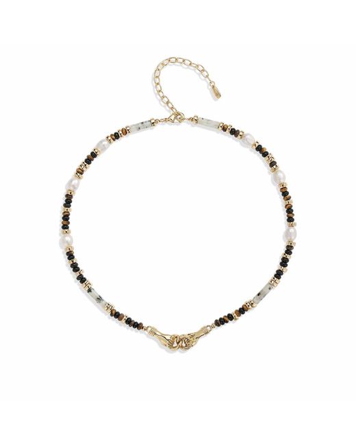 Retro Chic Metallic Palms Necklace