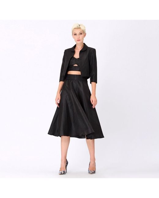 Smart and Joy Blue Taffeta Crop Jacket