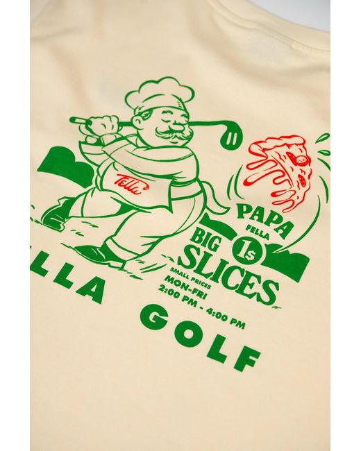 FELLA SWIM Yellow Neutrals Papa Pizza T-Shirt for men