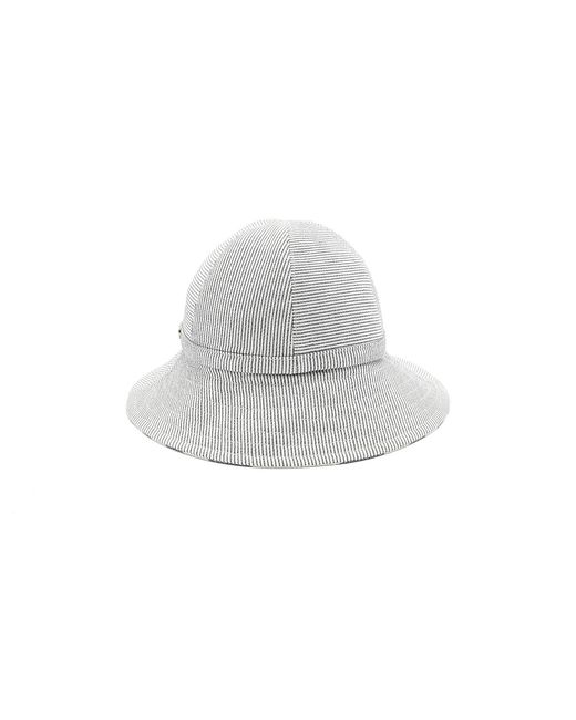 DORIA 1905 Gray Striped Fabric Cloche Hat