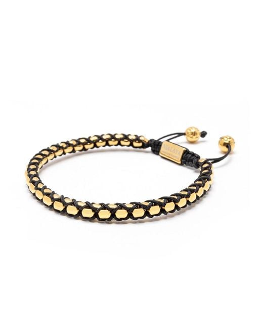 Nialaya Metallic String Box Chain Bracelet for men