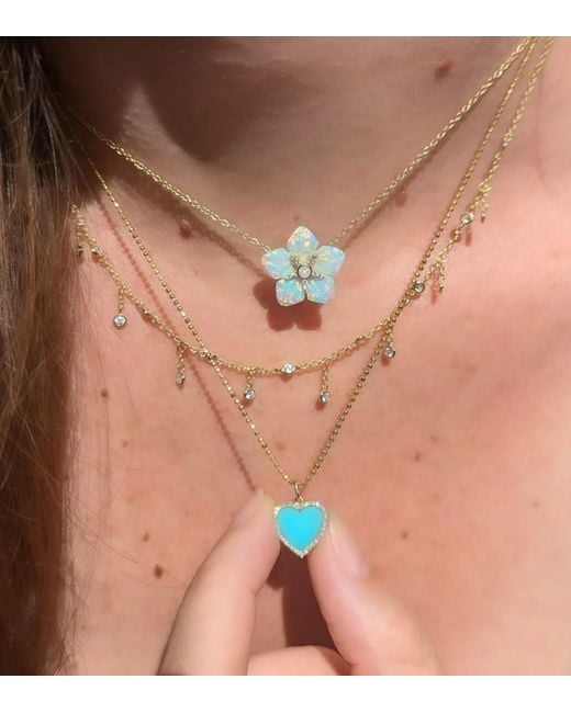 KAMARIA Metallic Rain Drop Choker Necklace With Crystals