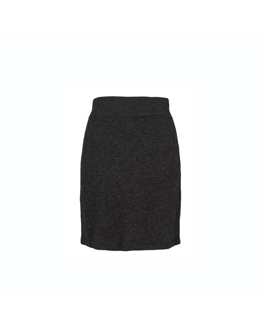 tirillm Gray Anette Merino Wool Skirt With Wrap Front, Charcoal Melange