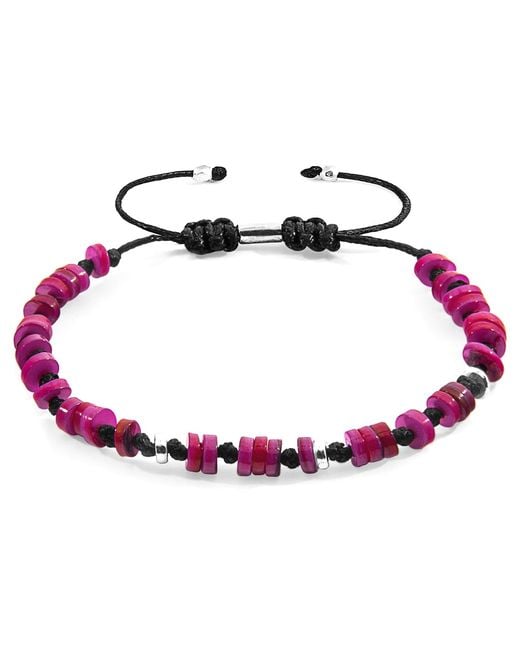 Anchor and Crew Multicolor Hailey & Freshwater Shell Skinny Macrame Bracelet