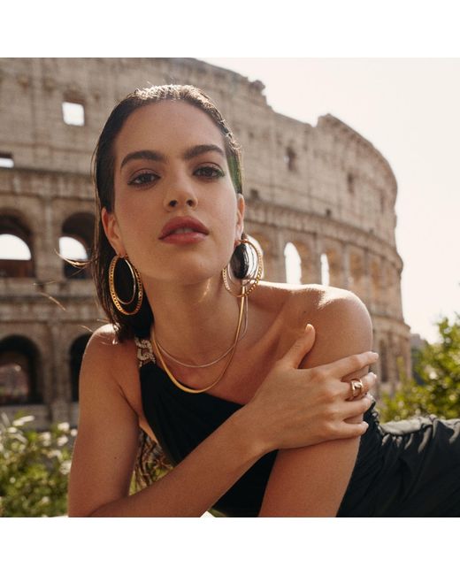 Retro Chic Metallic Colosseum Earrings