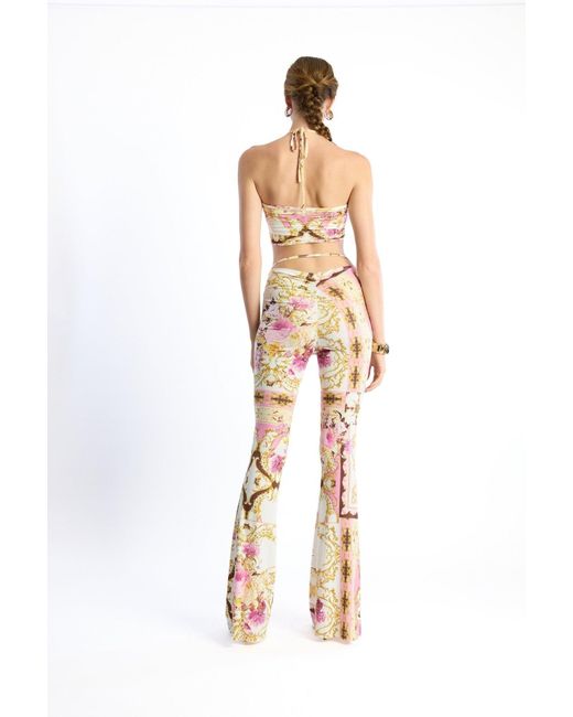 No'design Pink Sway Ruched Flared Pants