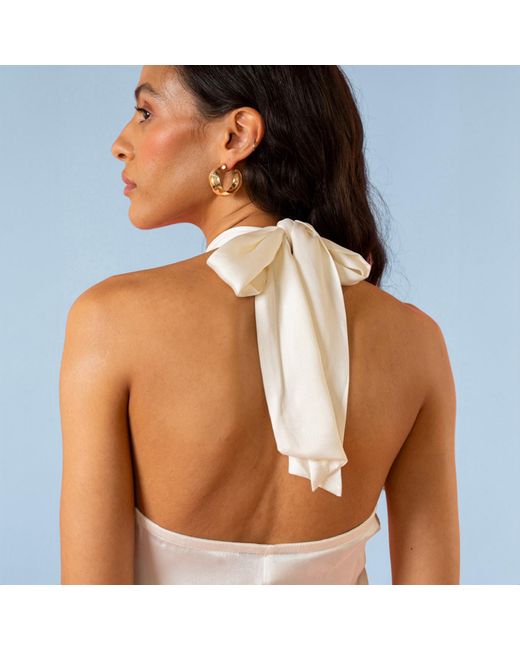 The Summer Edit White Maya Sandwashed Silk Bandeau Dress
