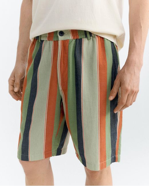 Thinking Mu White Striped Bermuda Shorts Gasper for men