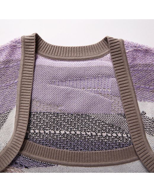Fully Fashioning Gray Margo Inlay Knit Jumper Sweater
