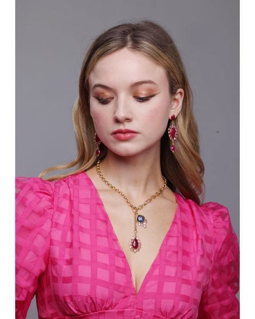 Magpie Rose Red Theia Ruby Drop Earrings