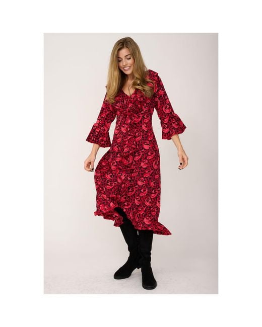 At Last Red Felicity Midi Dress