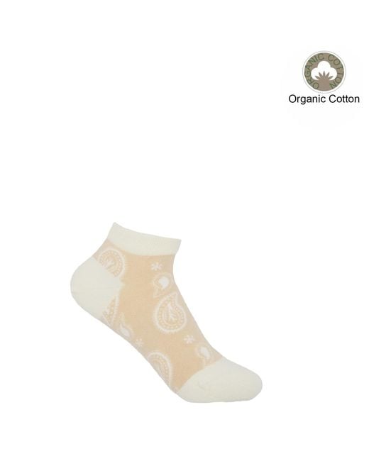 Peper Harow - Made in England White Neutrals Paisley Luxury Crew & Trainer Socks Bundle