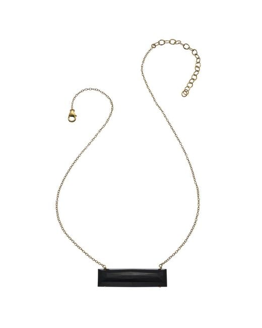 Heather Hawkins Jewelry Metallic Float Custom Cut Bar Semi-Precious Baguette Gemstone Necklace