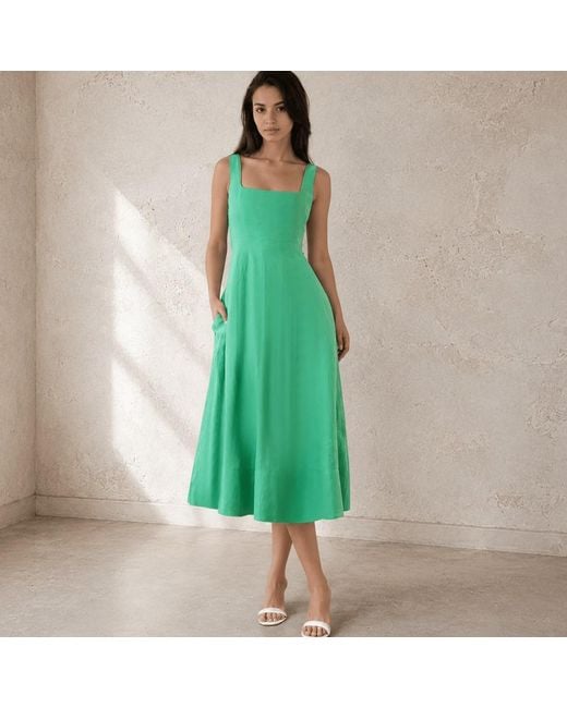 Yumi Kim Green Sienna Linen Dress