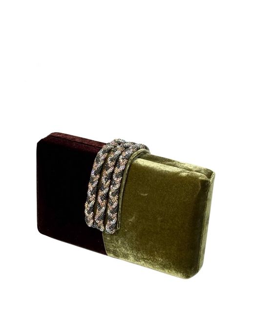 Simitri Black Mocha Braided Fringe Clutch