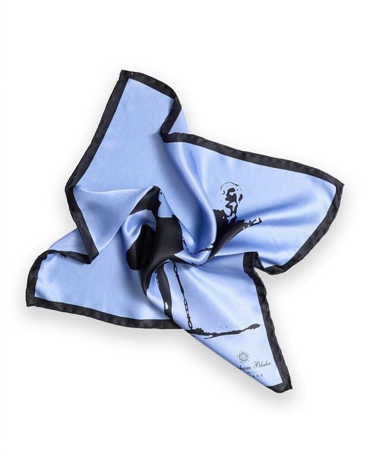 Gresham Blake Blue Love, Honour & Obey Pocket Square for men