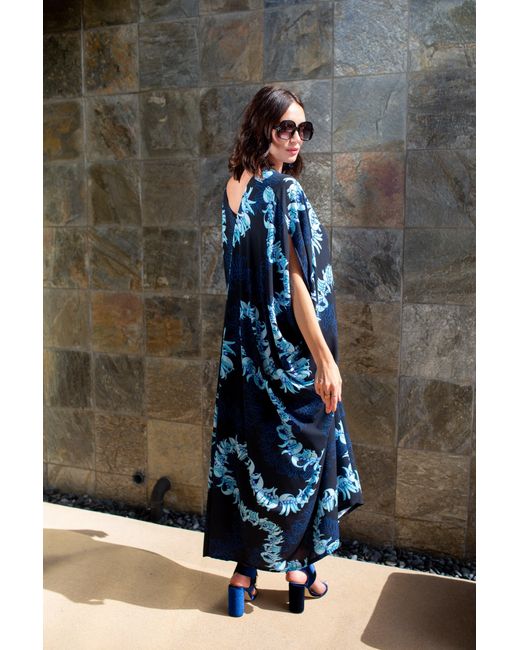 Jennafer Grace Blue Nebula Lei Caftan
