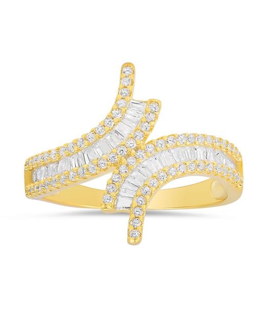 Kylie Harper Metallic Diamond Cz Bypass Statement Ring