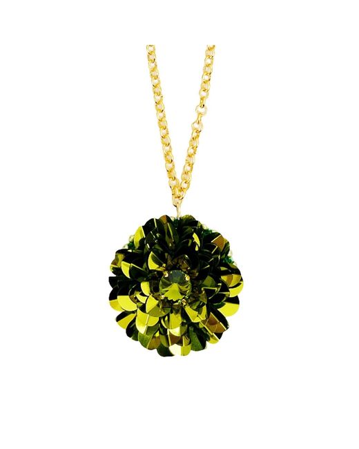 PINAR OZEVLAT Yellow Artichoke Layered Dahlia Necklace