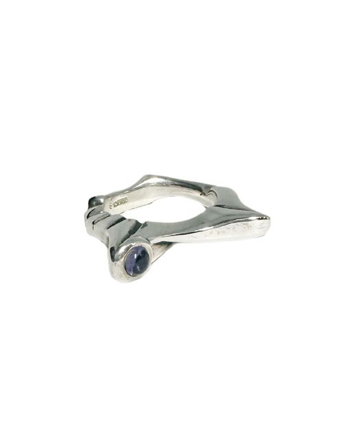 Tg-Jewellery by Tamara Gervasio Metallic Pyramid Sterling With Iolite Cabochon Ring
