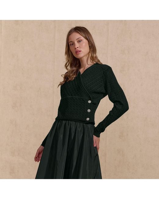 Roch Perel Green Embellished Cable Wrap
