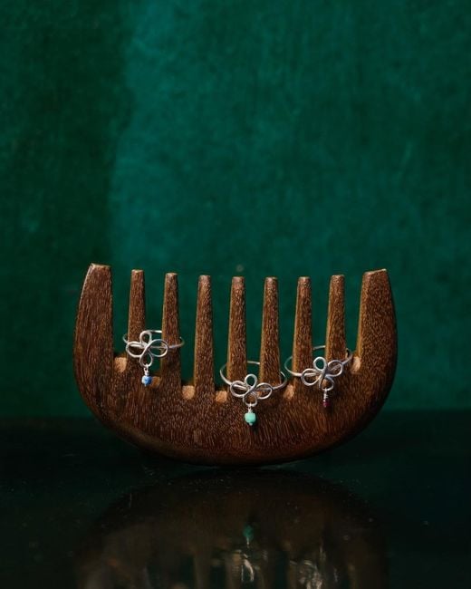 Inari Jewellery White Sago Nyonya Knot Gem Ring