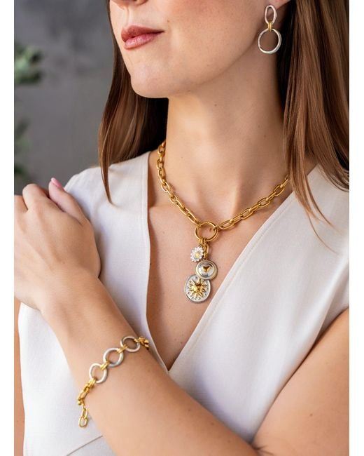 Loni Paul Jewelry Metallic Mixed Metal Charm Cluster Necklace