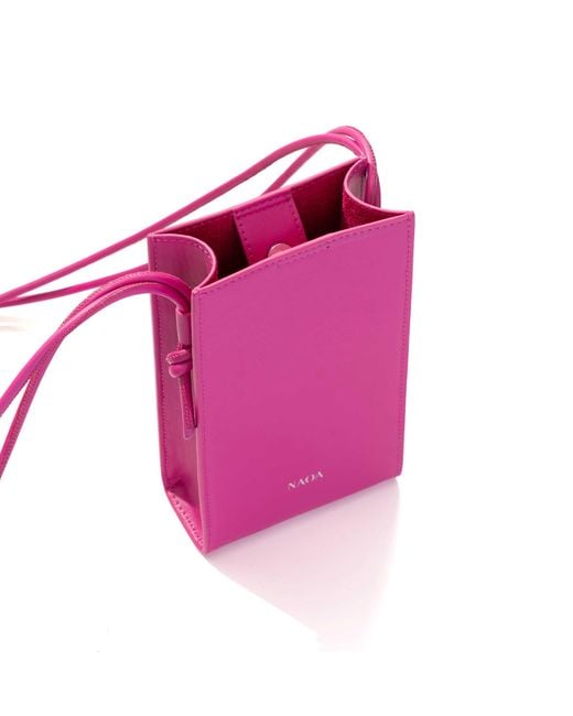 Naoa Pink Phone & Essentials Crossbody Bag Fuchsia
