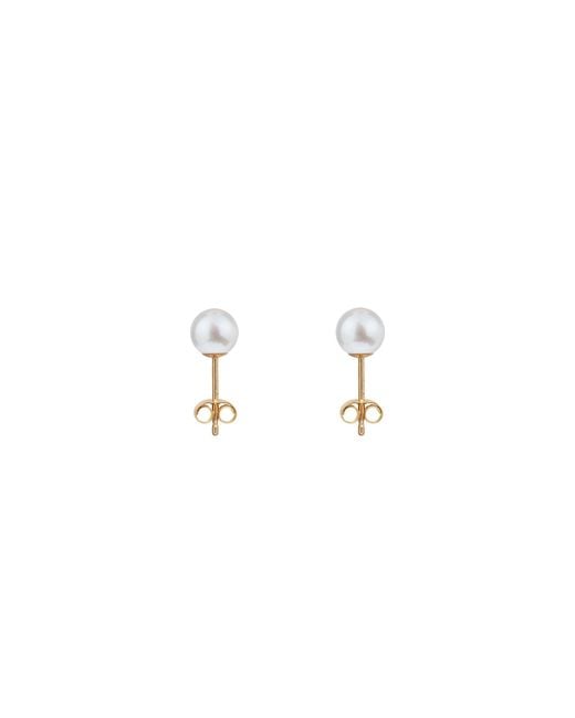 Ora Pearls Metallic Small Pearl Studs Earrings