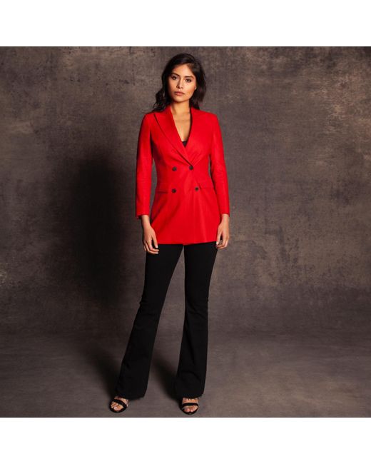 Vulto Red Linen Jacket