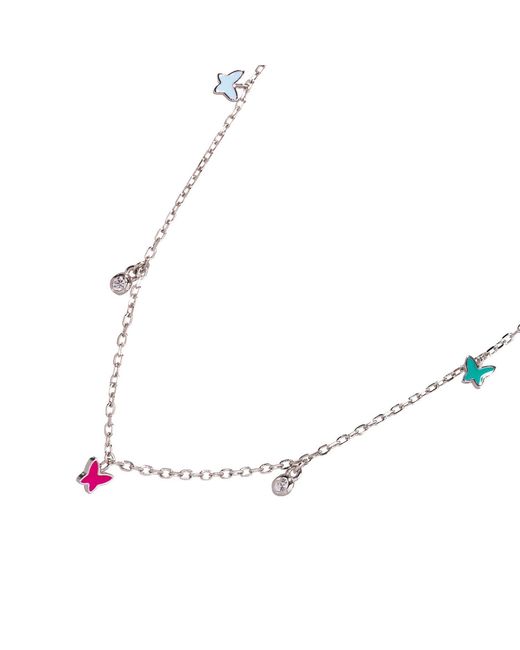 Ebru Jewelry Metallic Butterfly Sterling & Diamond Choker Necklace