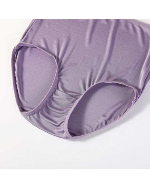 Soft Strokes Silk Purple Set Of Two Knitted Silk Mid Rise French Cut Pantie Shimmer Collection