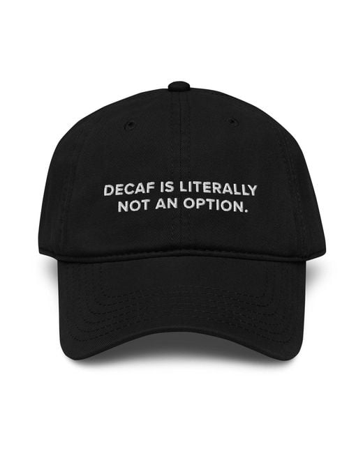 Anchor and Crew Black Gustatory Decaf Is Literally Not An Option. Cotton Embroidered Cap
