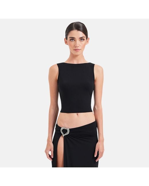 OW Collection Black Eris Crop Top