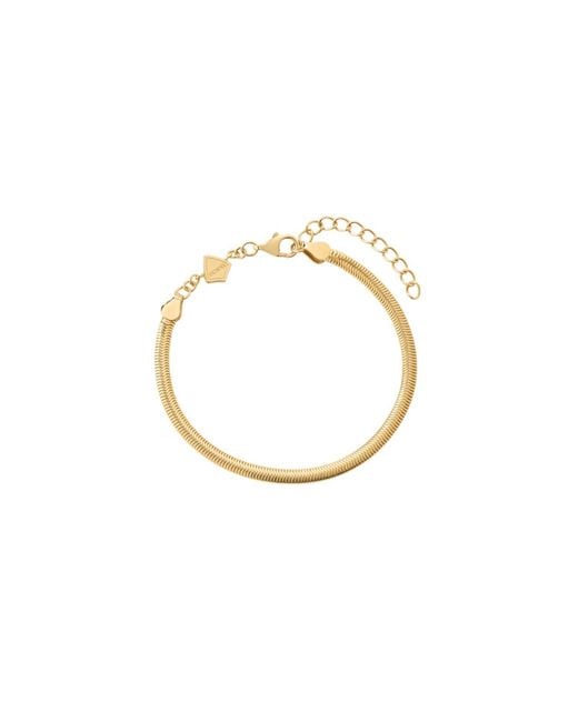 Vanhi Metallic Estelle Herringbone Chain Bracelet