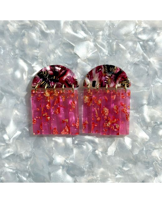 CLOSET REHAB Red Fringe Earrings
