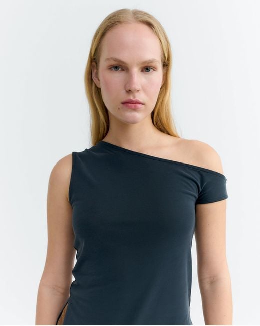 Thinking Mu Blue Asymmetrical Top Zohar