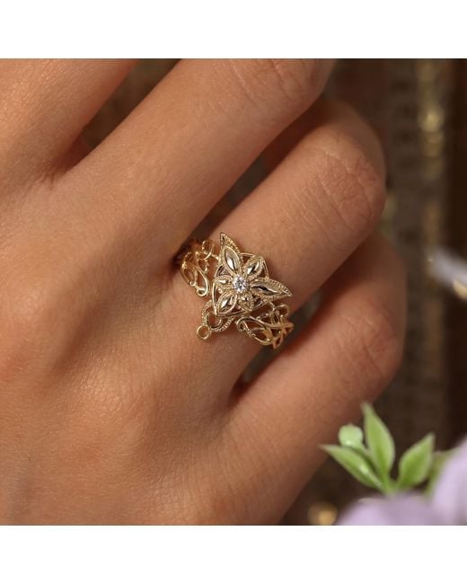 Azura Jewelry New York Metallic Evenfall Star Ring Vermeil