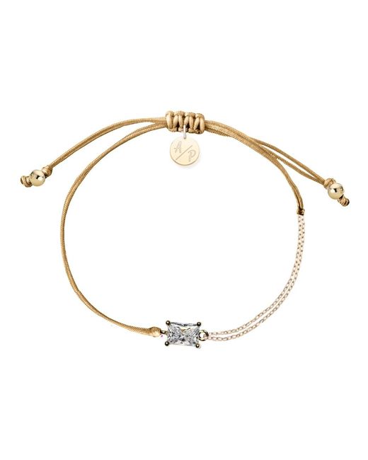 Adriana Pappas Designs Metallic Cz Emerald Cut Bracelet On Colored Cord