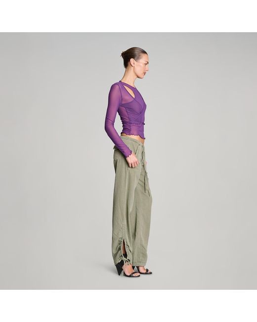Love and Nostalgia Purple Wrap It Up Mesh Top