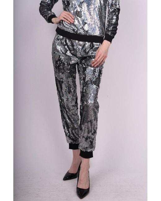 Any Old Iron Black Holographic Glitter Forever Sequin Joggers