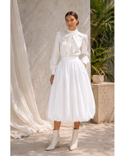 House of Kind White The Spreading Sunshine Skirt- Balloon Skirt